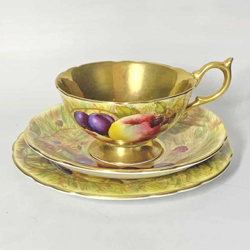 Aynsley Orchard Gold N Brunt Tea Trio