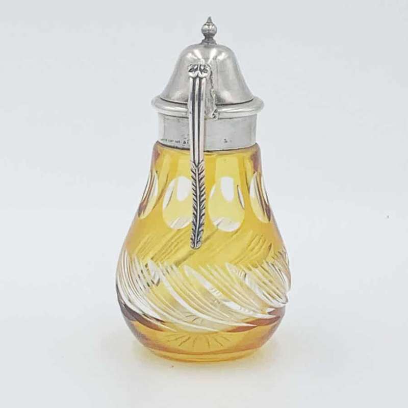 Bohemian Glass Whisky Noggin Plated Mounts