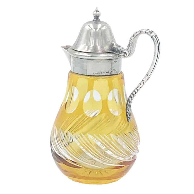 Bohemian Glass Whisky Noggin Plated Mounts