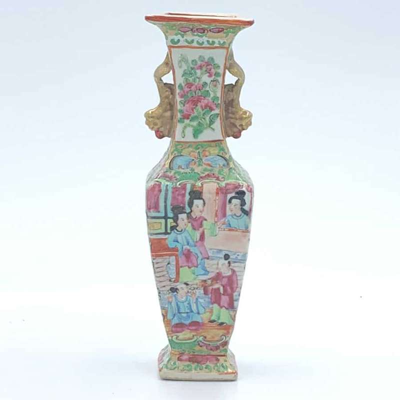 Chinese Export  Famille Rose  Four Panel Vase C1875