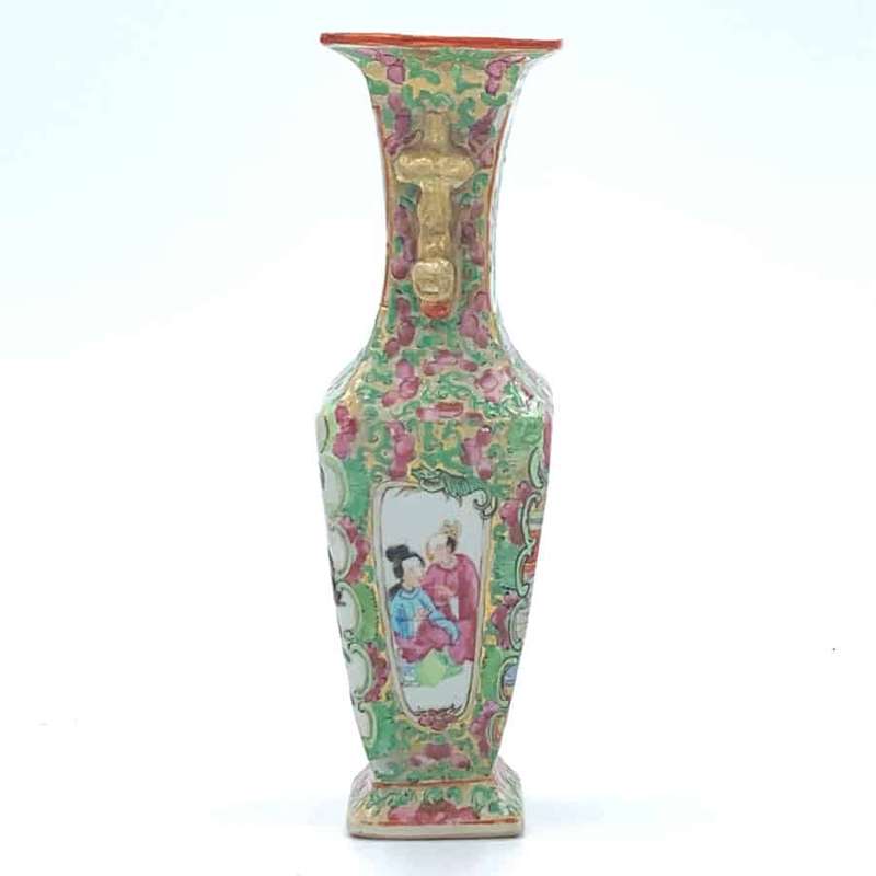 Chinese Export  Famille Rose  Four Panel Vase C1875