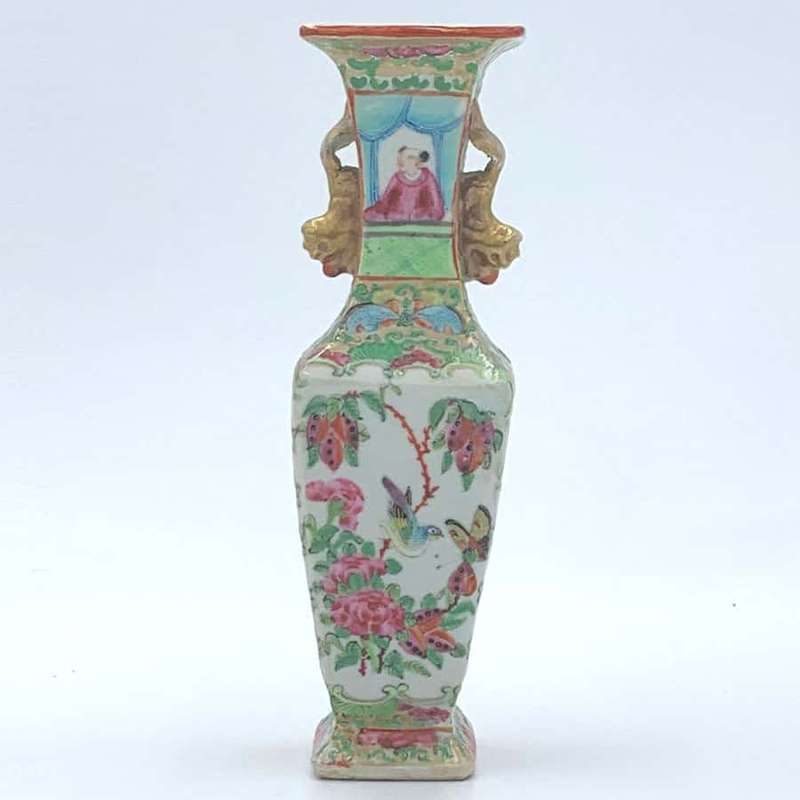 Chinese Export  Famille Rose  Four Panel Vase C1875