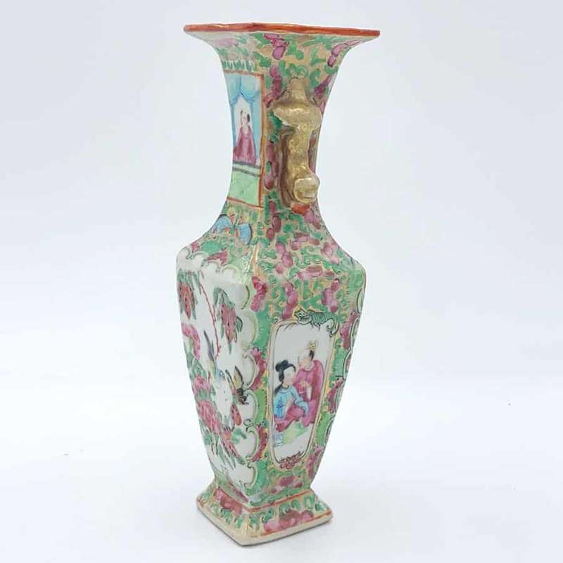 Chinese Export  Famille Rose  Four Panel Vase C1875