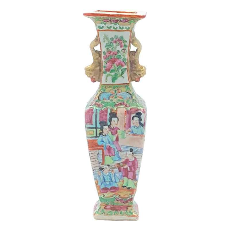 Chinese Export  Famille Rose  Four Panel Vase C1875