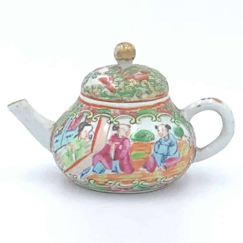 Chinese Export Miniature Famille Rose Tea Pot C1875