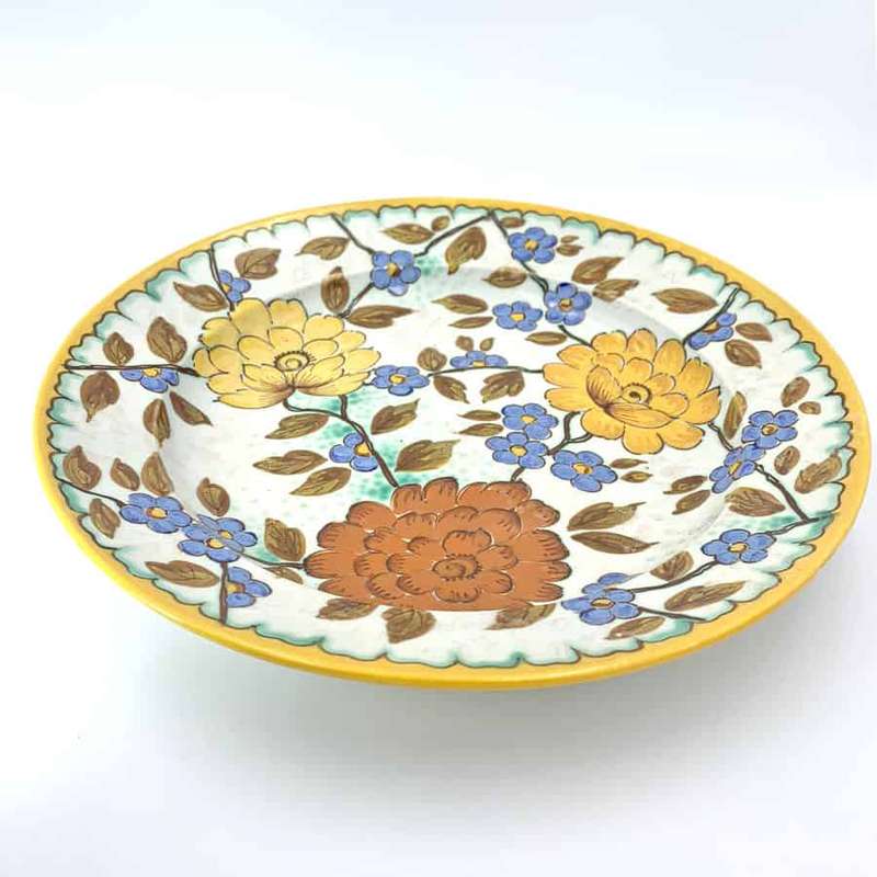 Gouda Holland Floral Hand Painted Bowl 29cm
