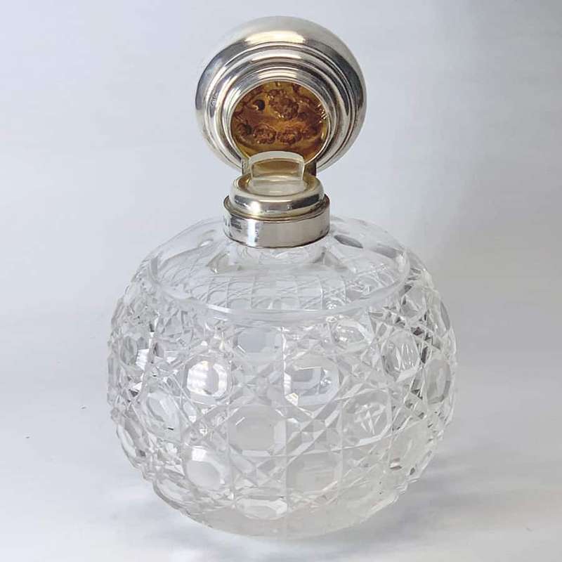Hallmarked Silver And Glass Perfume Bottle Chester 1904