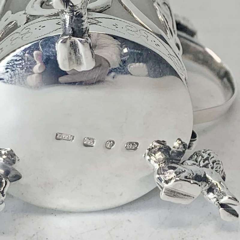 Hallmarked Silver Mustard Pot With Lion Finial London 1891