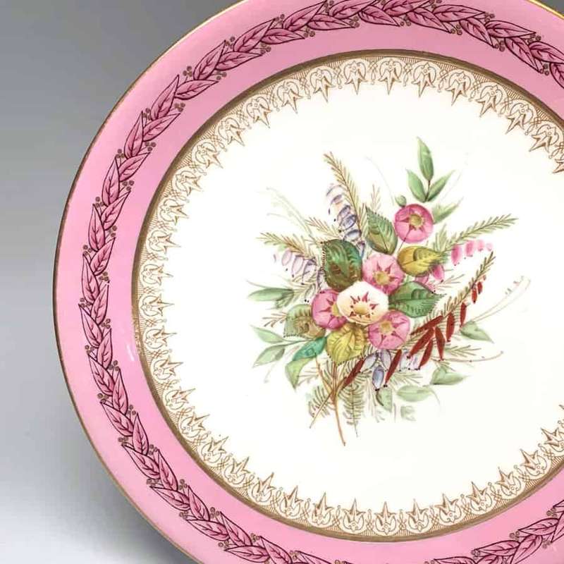 Royal Worcester Hand Painted Pink Floral Wall Plate 8988