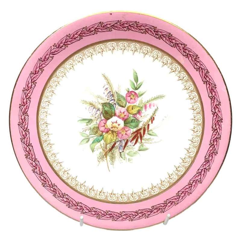Royal Worcester Hand Painted Pink Floral Wall Plate 8988