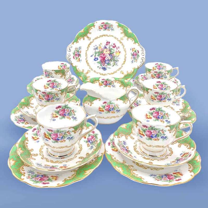 Royal Albert Albany Green Tea Service 21 Piece