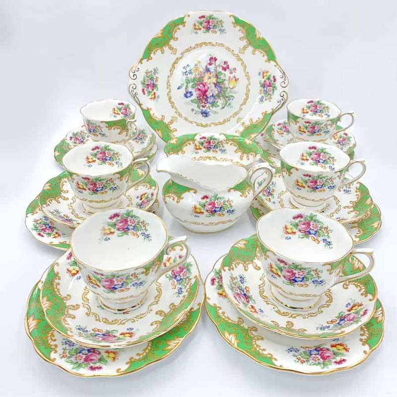 Royal Albert Albany Green Tea Service 21 Piece