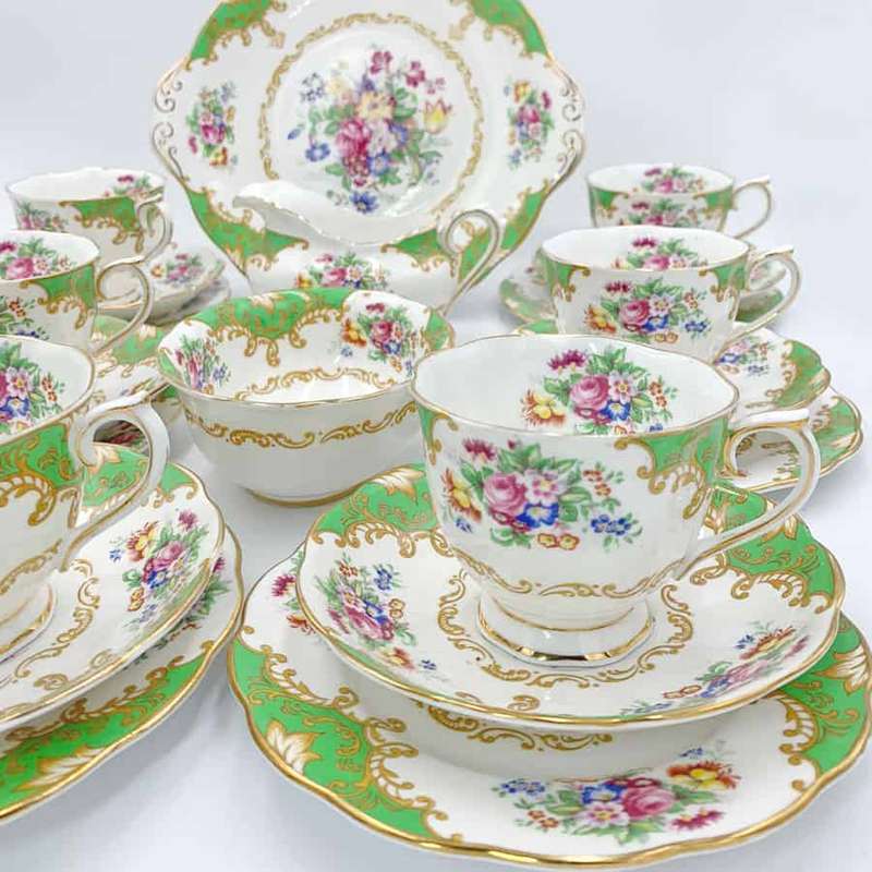 Royal Albert Albany Green Tea Service 21 Piece