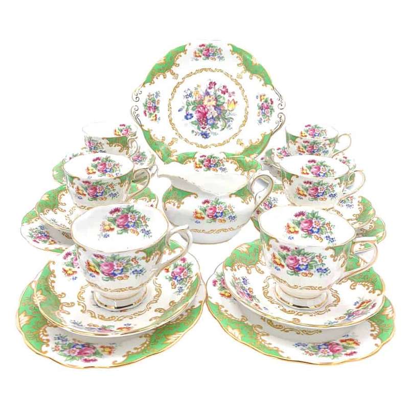 Royal Albert Albany Green Tea Service 21 Piece