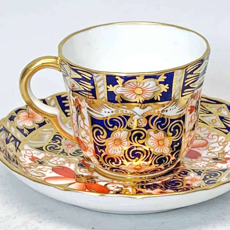 Royal Crown Derby Imari Demitasse Fluted Duo