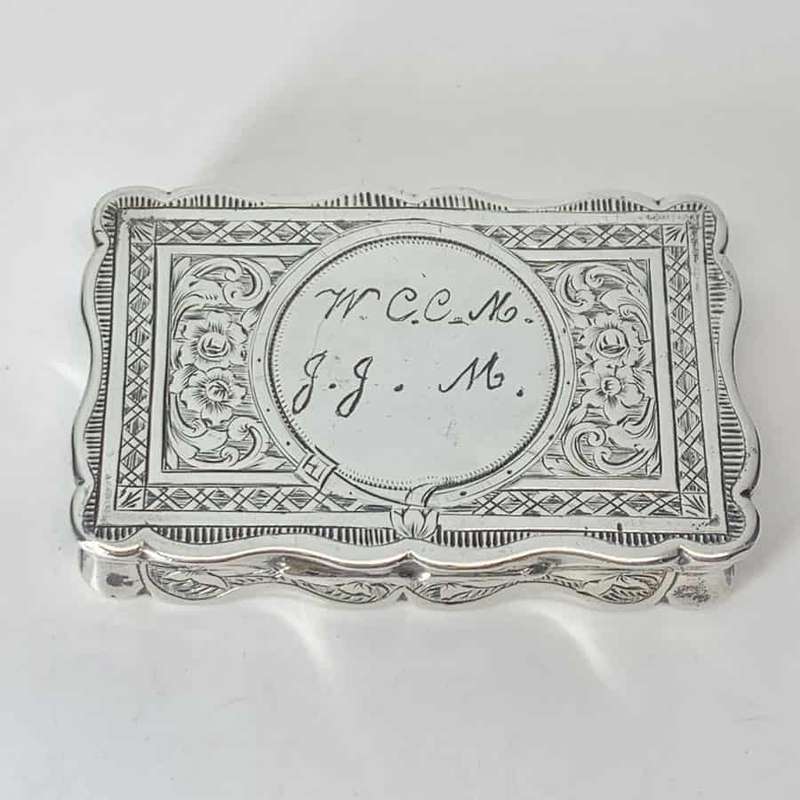 Victorian Hallmarked Silver Snuff Box Birmingham 1899 George Unite