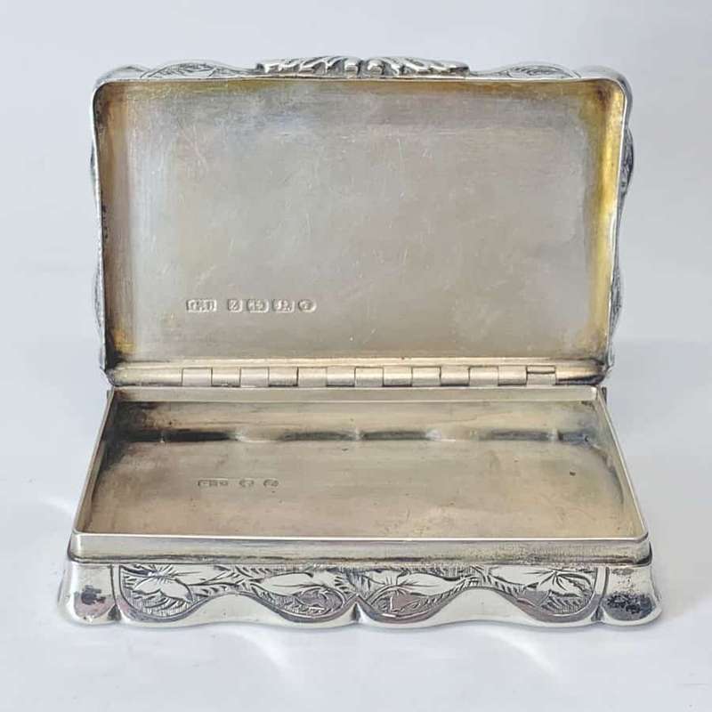 Victorian Hallmarked Silver Snuff Box Birmingham 1899 George Unite