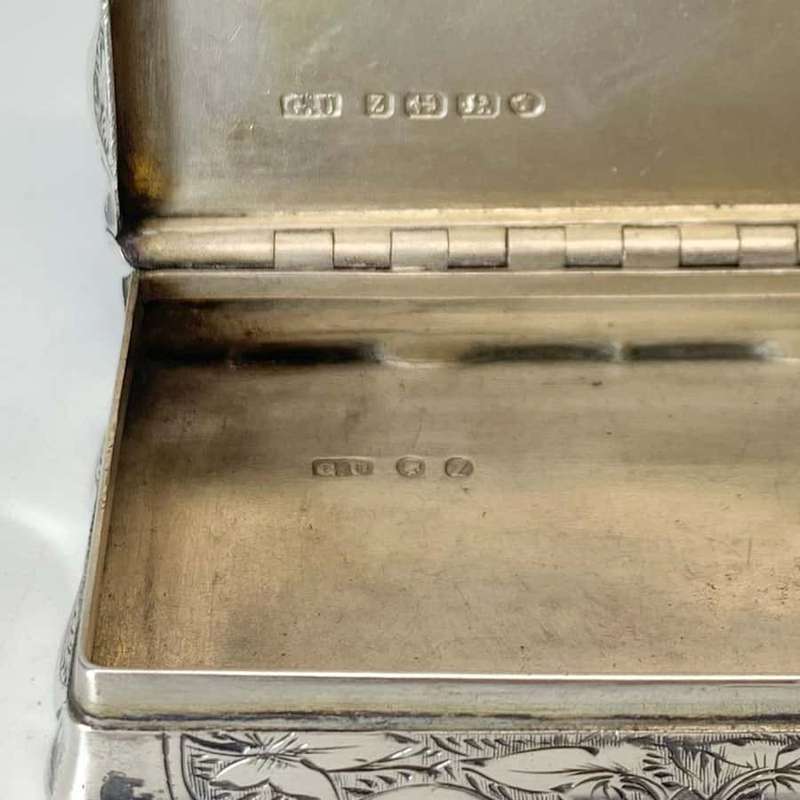 Victorian Hallmarked Silver Snuff Box Birmingham 1899 George Unite