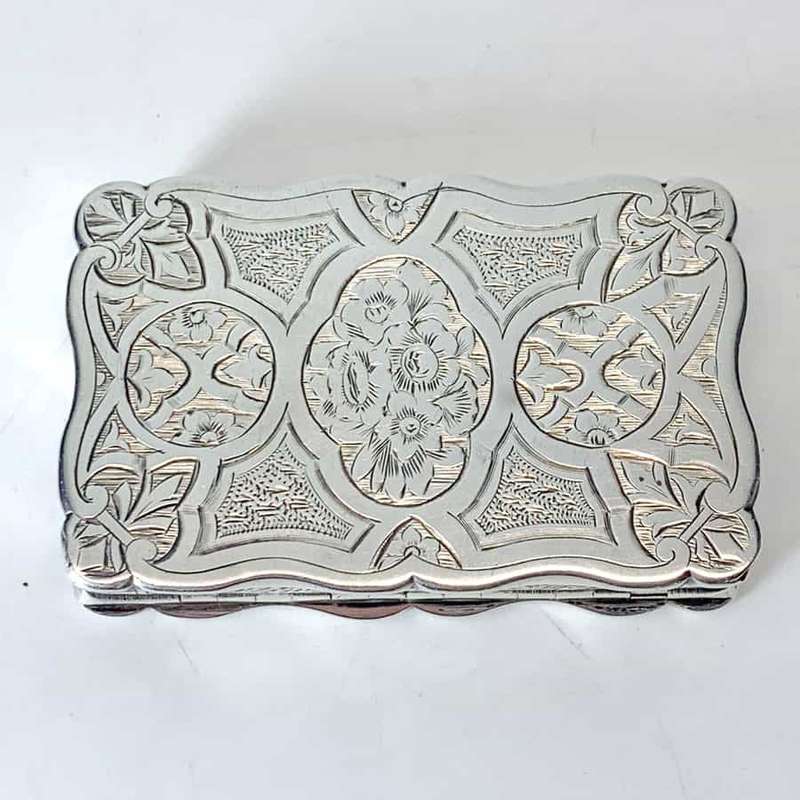 Victorian Hallmarked Silver Snuff Box Birmingham 1899 George Unite