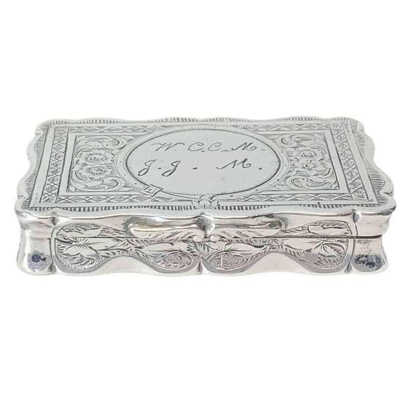 Victorian Hallmarked Silver Snuff Box Birmingham 1899 George Unite