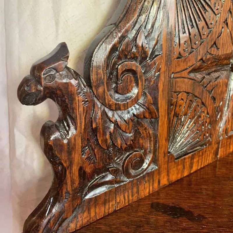 Victorian Oak Carved Oak Corner Cabinet C1896