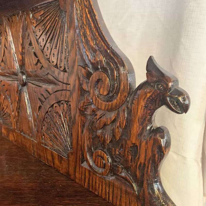 Victorian Oak Carved Oak Corner Cabinet C1896