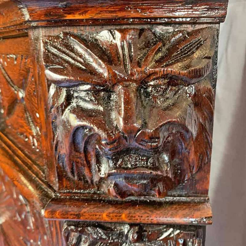 Victorian Oak Carved Oak Corner Cabinet C1896