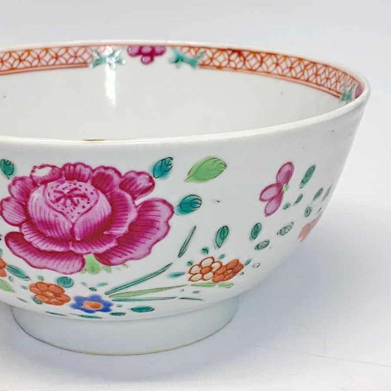 Antique Chinese Famille Rose Bowl C1800 Jiaqing