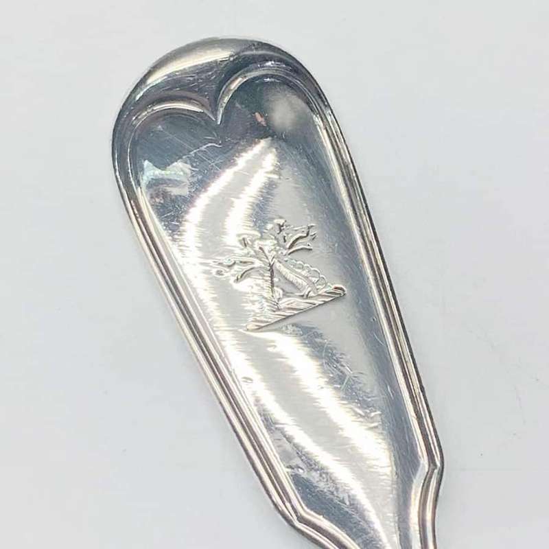 Antique Silver Victorian Fiddle and Thread Service Entree Forks 1865