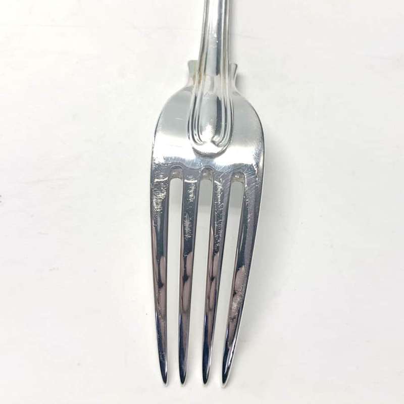 Antique Silver Victorian Fiddle and Thread Service Entree Forks 1865