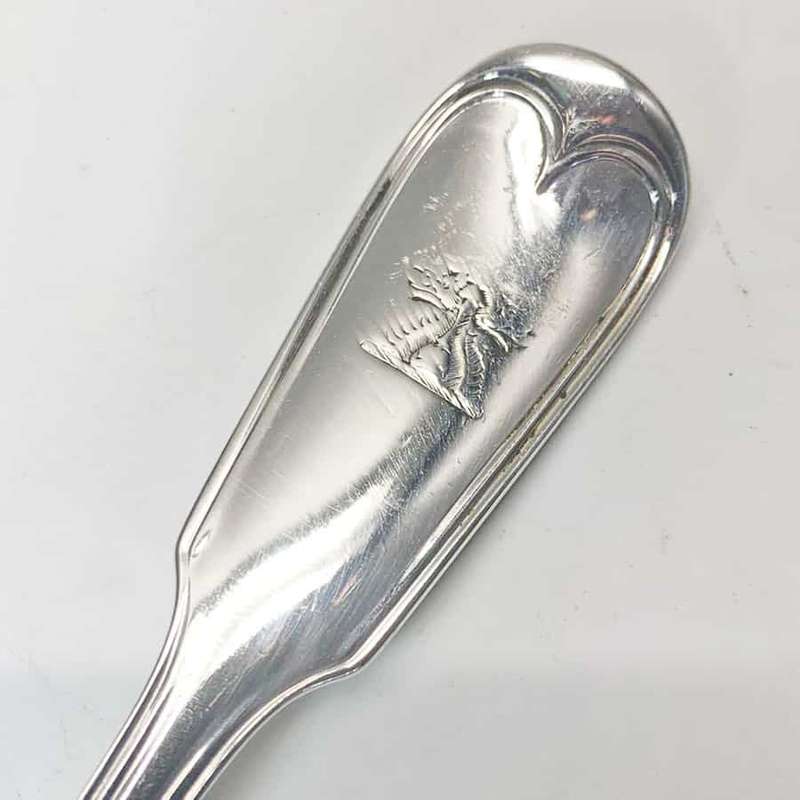 Antique Silver Victorian Fiddle and Thread Service Main Forks 1865