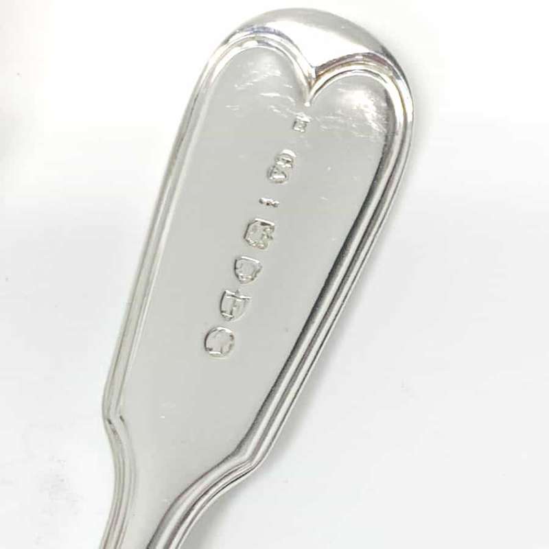 Antique Silver Victorian Fiddle and Thread Service Spoons 1865