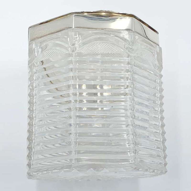 Hallmarked Silver And Cut Glass Biscuit Barrel Birmingham 1902