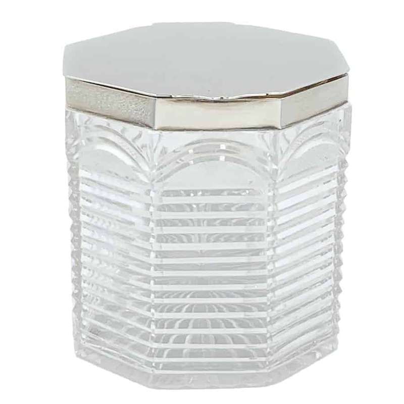 Hallmarked Silver And Cut Glass Biscuit Barrel Birmingham 1902