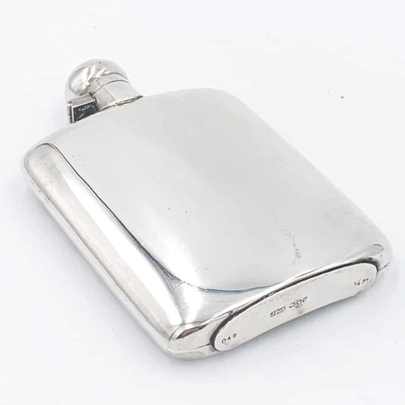 Hallmarked Silver Hip Flask Sheffield  1920