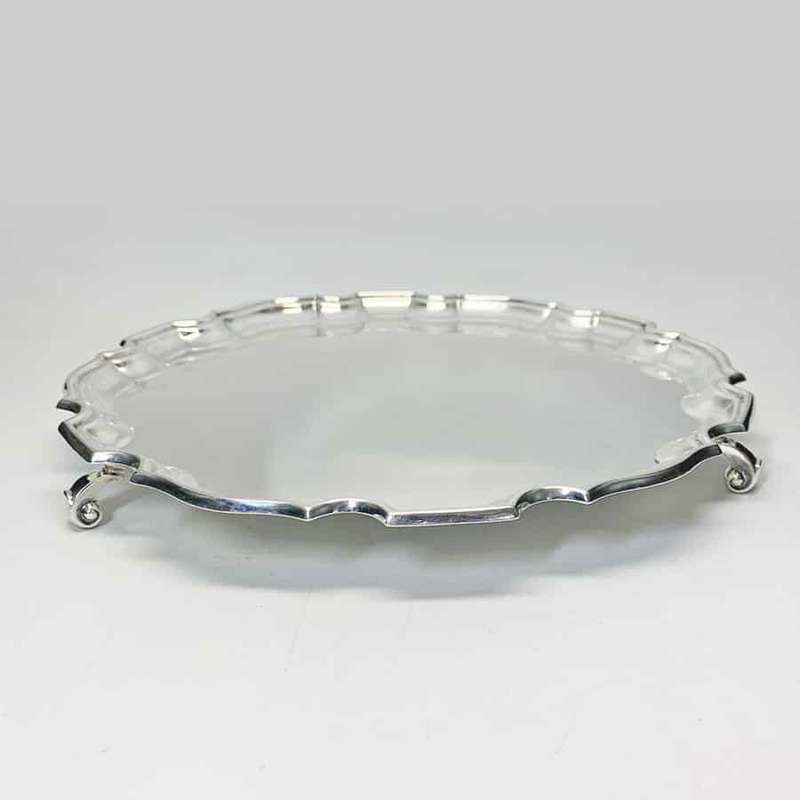 Hallmarked Silver Salver Birmingham 1956