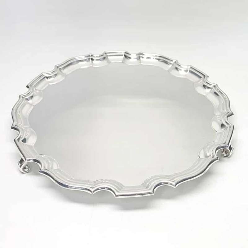 Hallmarked Silver Salver Birmingham 1956