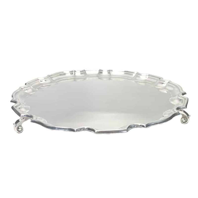 Hallmarked Silver Salver Birmingham 1956