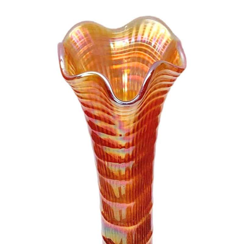 Imperial Carnival Glass Marigold Ripple Swung Vase C1920