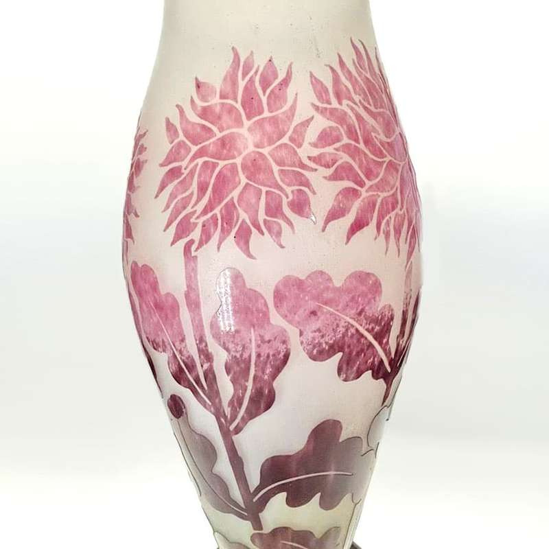Large Degue Cameo Glass Vase C1930