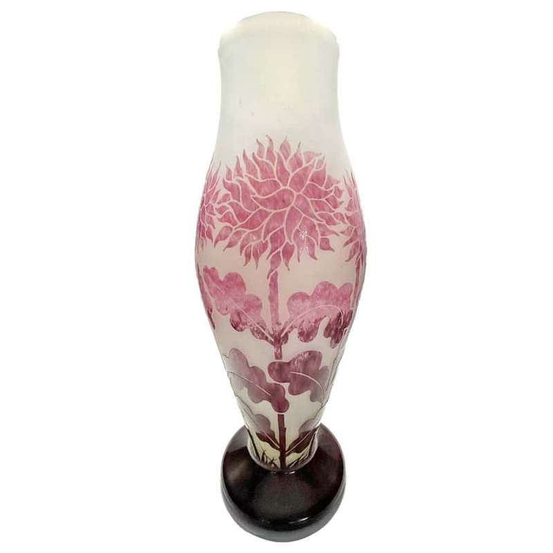 Large Degue Cameo Glass Vase C1930