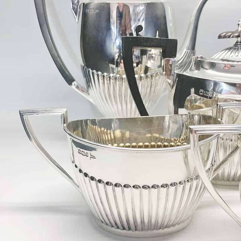 Late Victorian Hallmarked Silver Tea Service Sheffield 1898