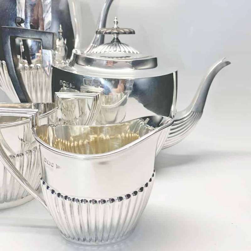 Late Victorian Hallmarked Silver Tea Service Sheffield 1898