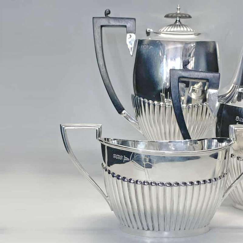 Late Victorian Hallmarked Silver Tea Service Sheffield 1898