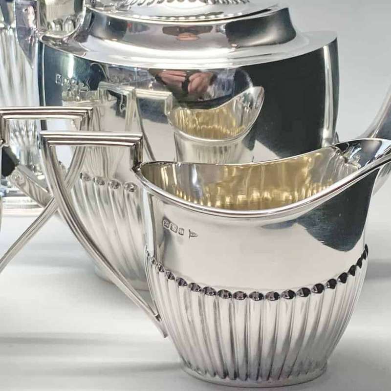 Late Victorian Hallmarked Silver Tea Service Sheffield 1898