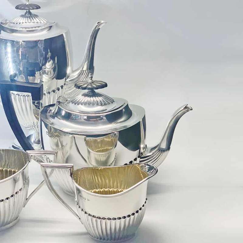 Late Victorian Hallmarked Silver Tea Service Sheffield 1898