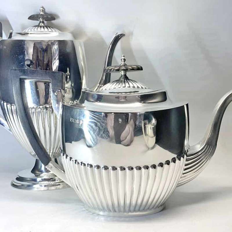 Late Victorian Hallmarked Silver Tea Service Sheffield 1898