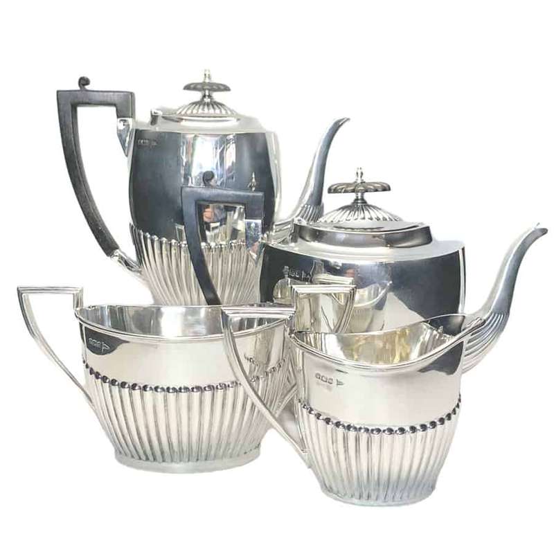 Late Victorian Hallmarked Silver Tea Service Sheffield 1898