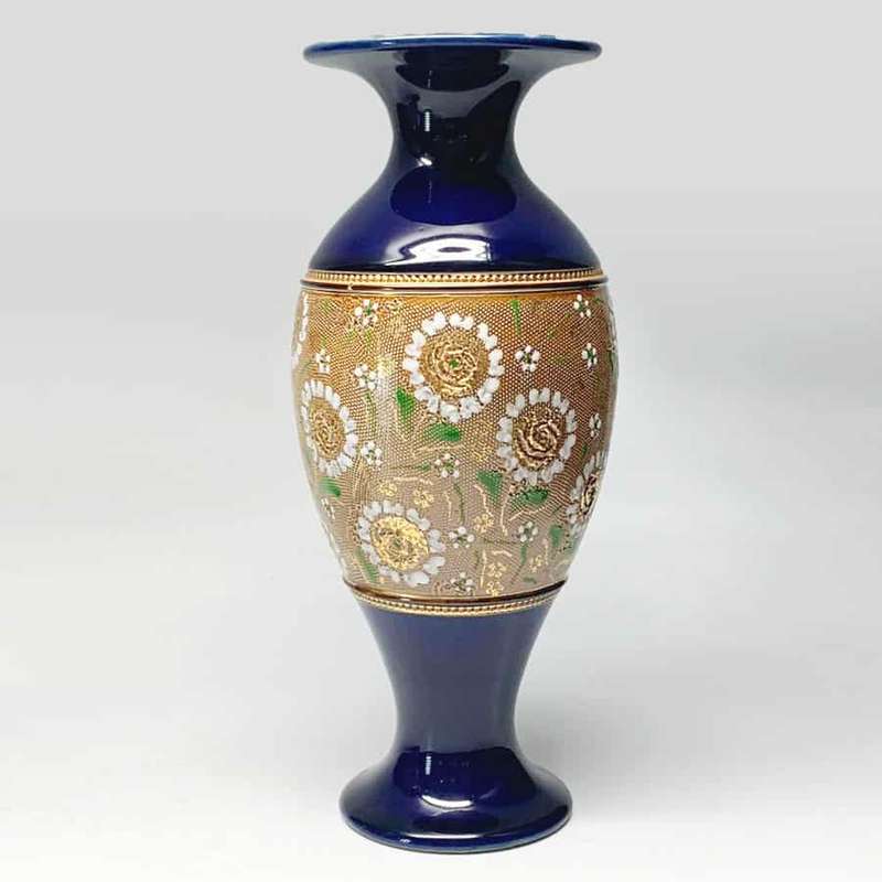 Pair Royal Doulton Lambeth Ware Vases C1895