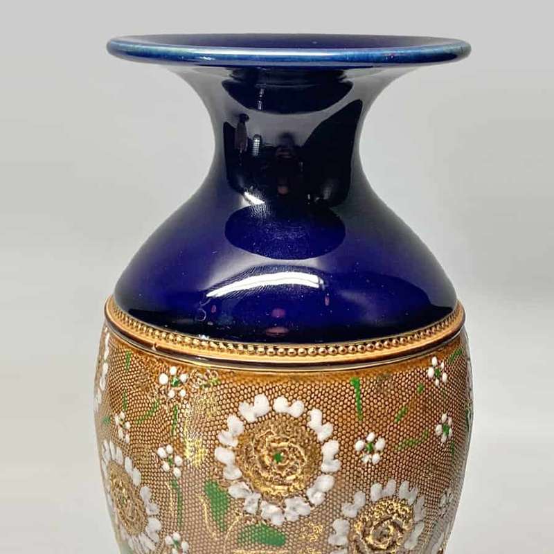 Pair Royal Doulton Lambeth Ware Vases C1895
